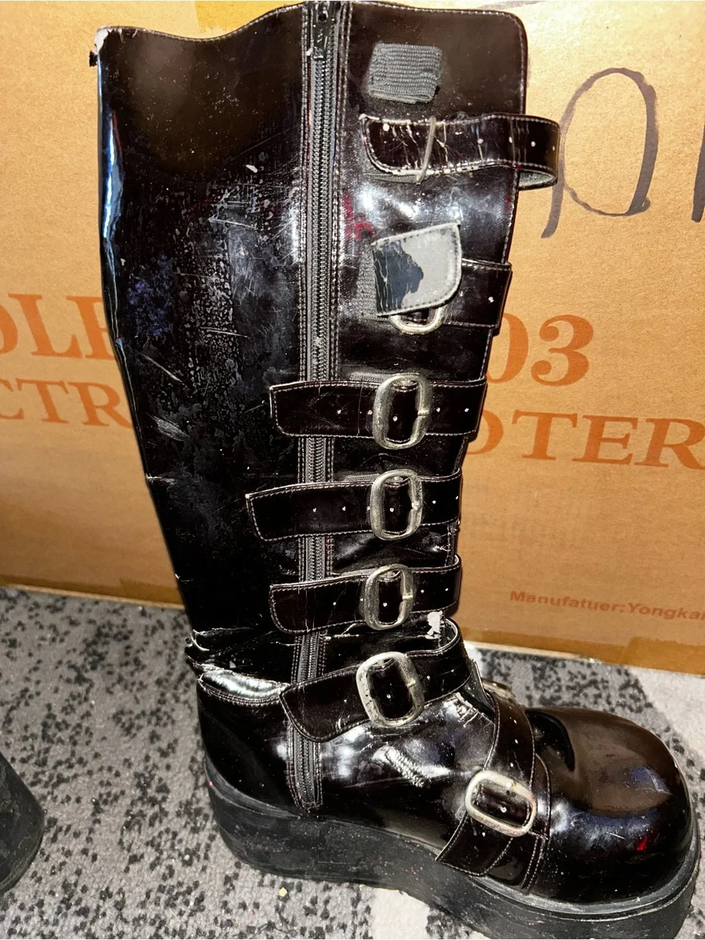 Vintage Demonia Concord 108 platform Black cherry boots club kid scenester